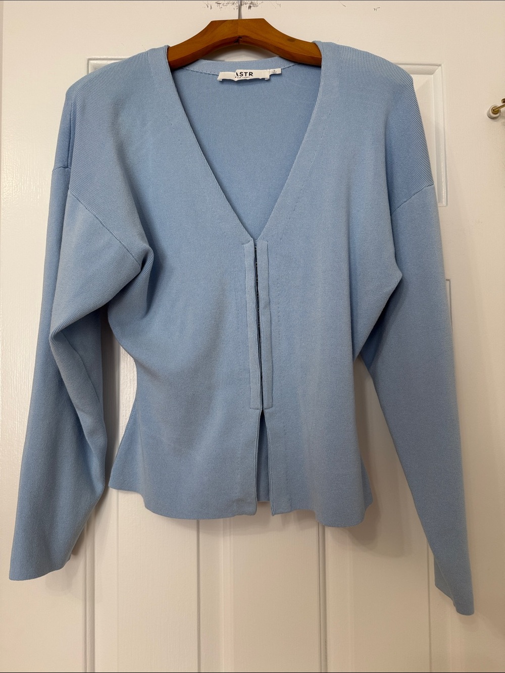 ASTR Powder Blue V-Neck Knit Pullover